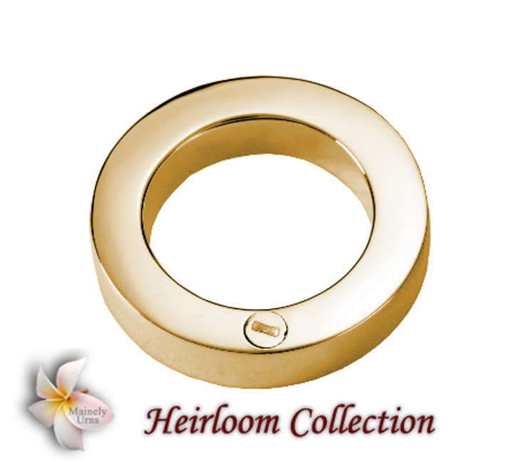 Slide Stones Circle Cremation Jewelry in 14k Gold Plated Sterling Silver