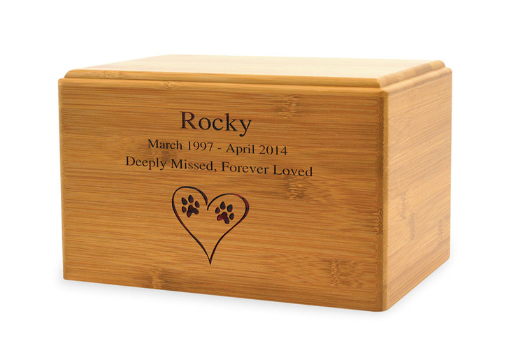Small Renewable Bamboo Pet Cremation Urn