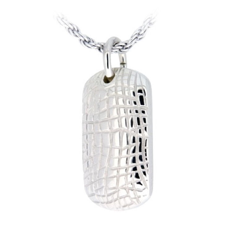 Small Gator Skin Sterling Silver Cremation Jewelry Pendant Necklace