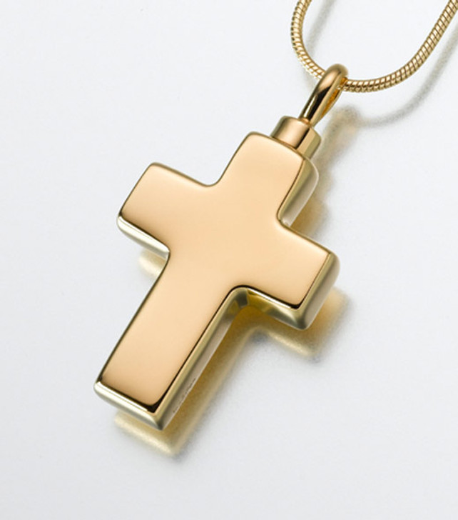 Small Gold Vermeil Cross Cremation Jewelry