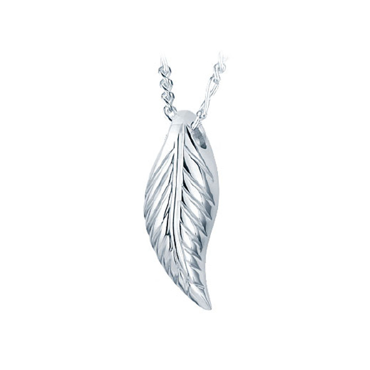 Small Leaf Sterling Silver Cremation Jewelry Pendant Necklace