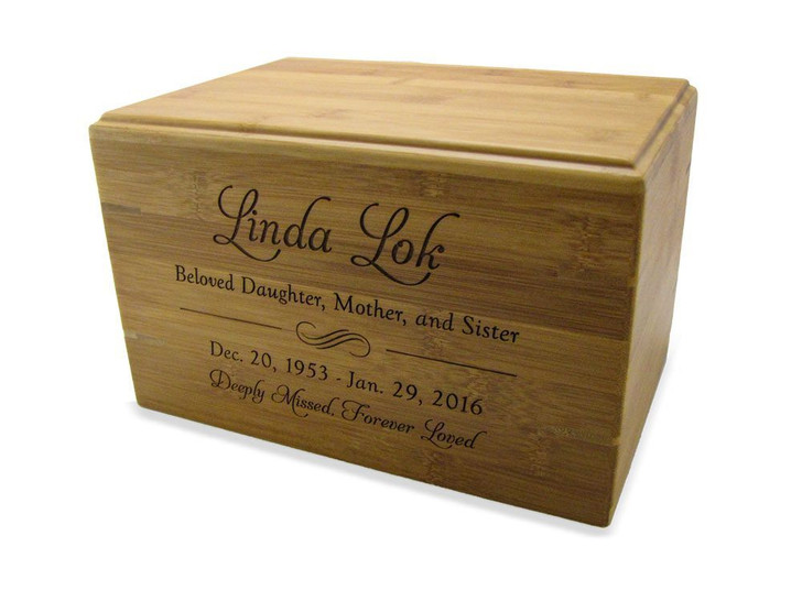 Small Natural Finish MDF Wood Cremation Urn