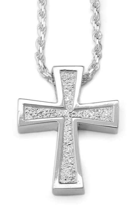 Spanish Cross Sterling Silver Cremation Jewelry Pendant Necklace