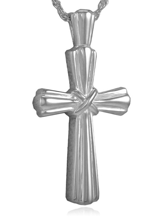 Stalk Cross Sterling Silver Cremation Jewelry Pendant Necklace