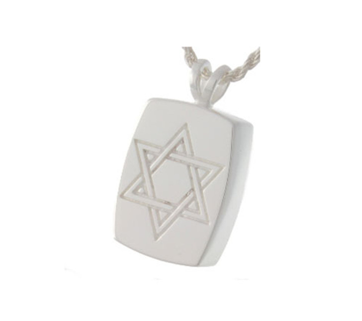 Star of David Cremation Jewelry in Sterling Silver