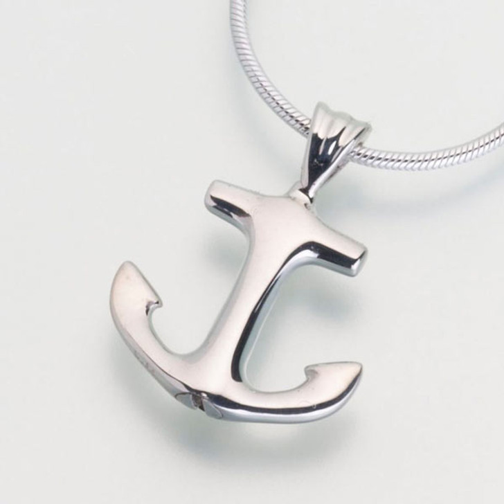 Sterling Silver Anchor Cremation Jewelry Pendant