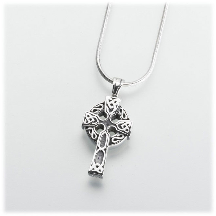 Sterling Silver Celtic Cross Cremation Jewelry Pendant