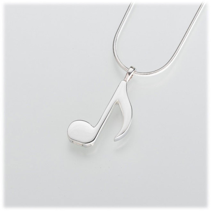Sterling Silver Music Note Cremation Jewelry Pendant
