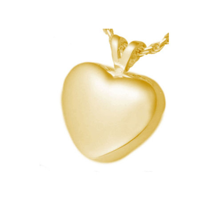 Strong Heart Cremation Jewelry in 14k Gold Plated Sterling Silver