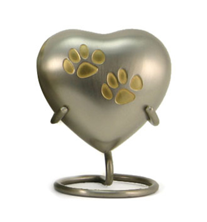 Heart Paw Print Keepsake Paw Print  Pet Urn - Engravable