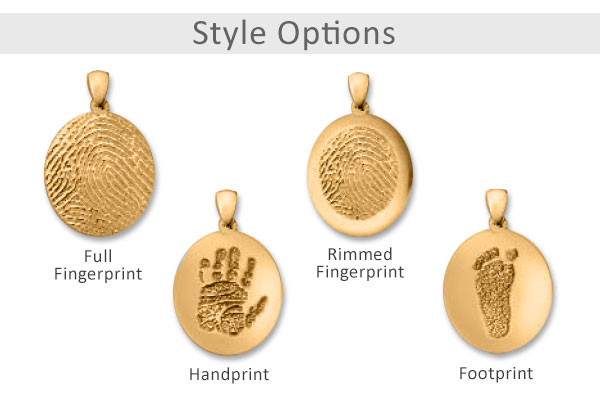 Thumbies 3D Fingerprint Gold Keepsake Standard Charm