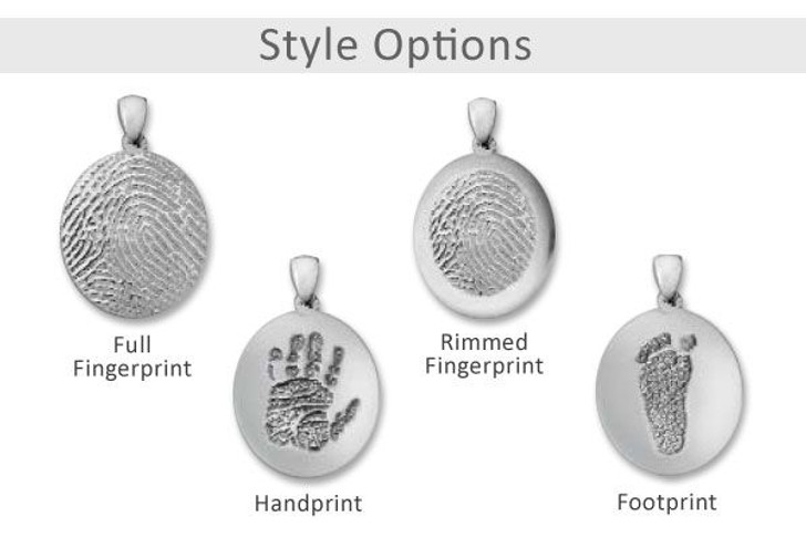 Thumbies 3D Fingerprint Sterling Silver Keepsake Memorial Pendant/Charm