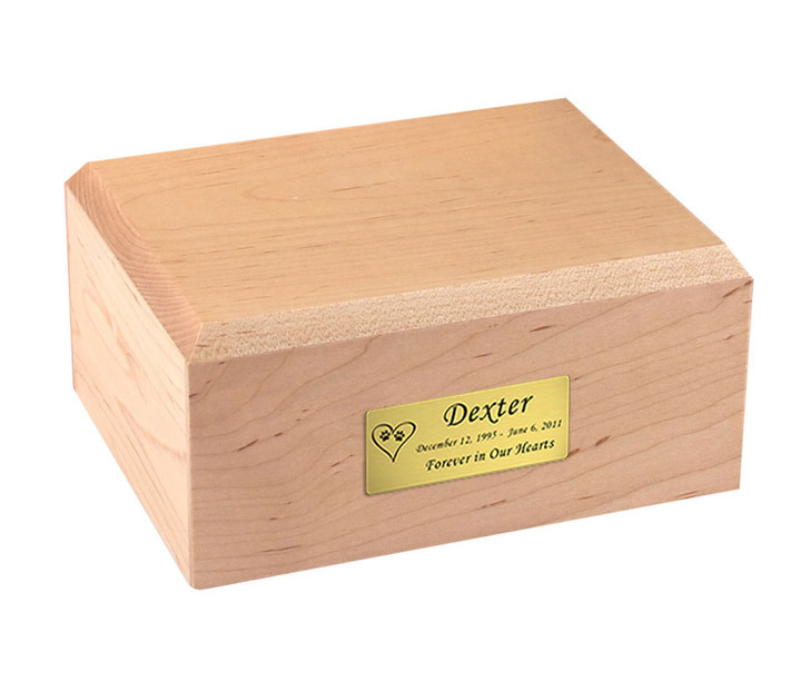 X-Large Traditional Maple Wood Pet Cremation Urn