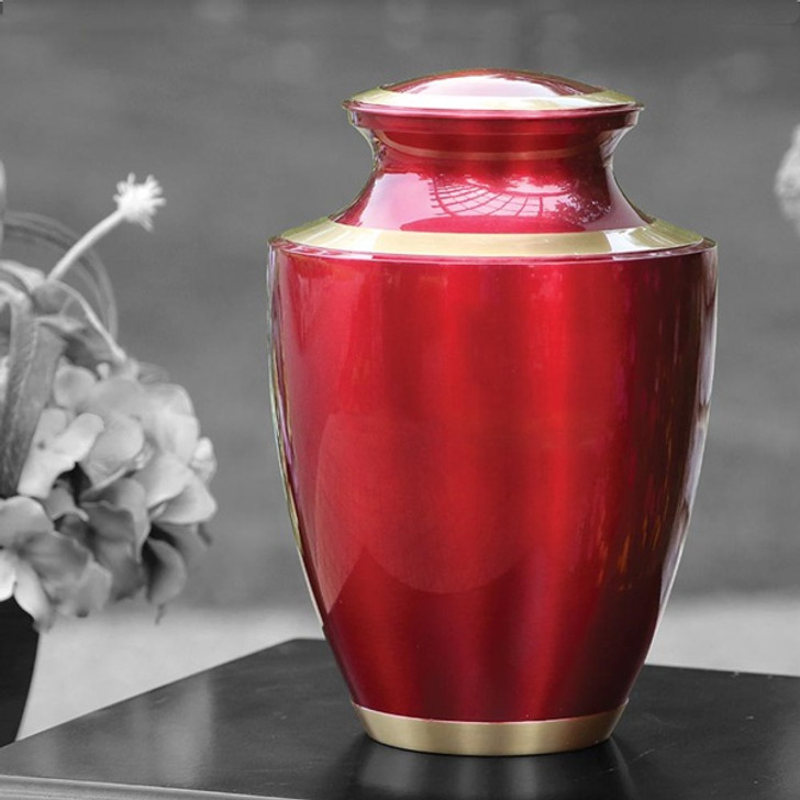 Trinity Crimson Brass Cremation Urn