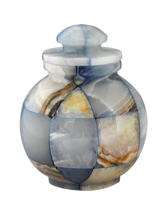 Triumph Blue Onyx Marble Mosaic Keepsake Cremation Urn