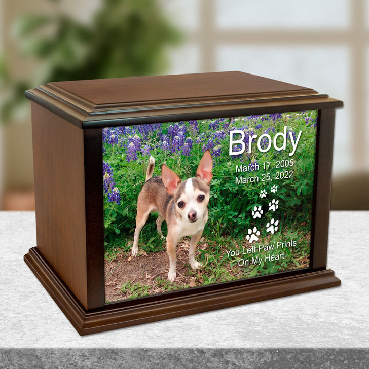 True Companion Dog Photo Wood Pet Cremation Urn
