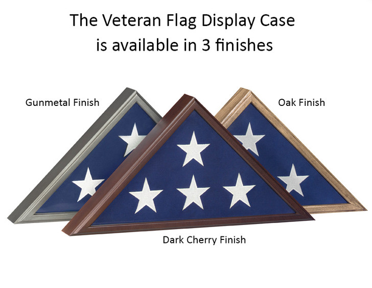 Veteran Flag Display Case with Dark Cherry Finish