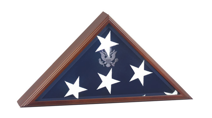 Vice Presidential Flag Display Case with Optional Presidential Seal - Dark with Cherry Finish