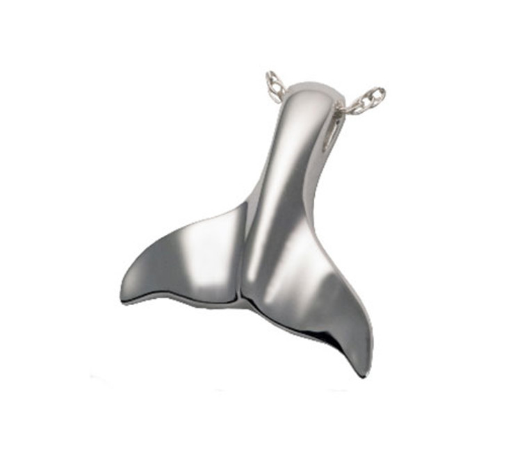 Whale Tail Cremation Jewelry in Sterling Silver