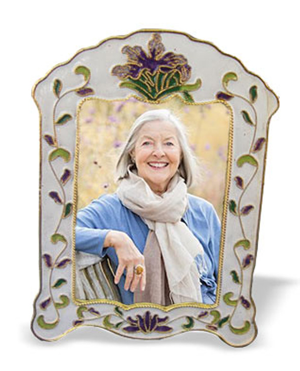 White Iris Cloisonne Picture Frame