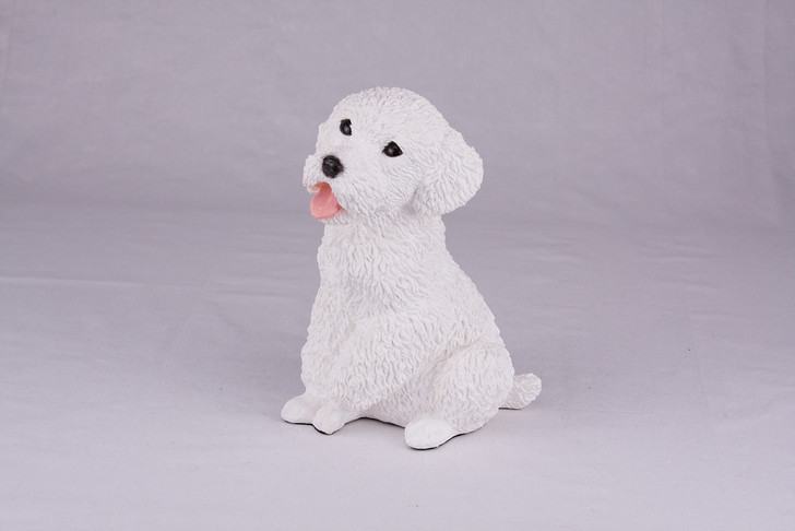 White Miniature Poodle Hollow Figurine Pet Cremation Urn - 2763