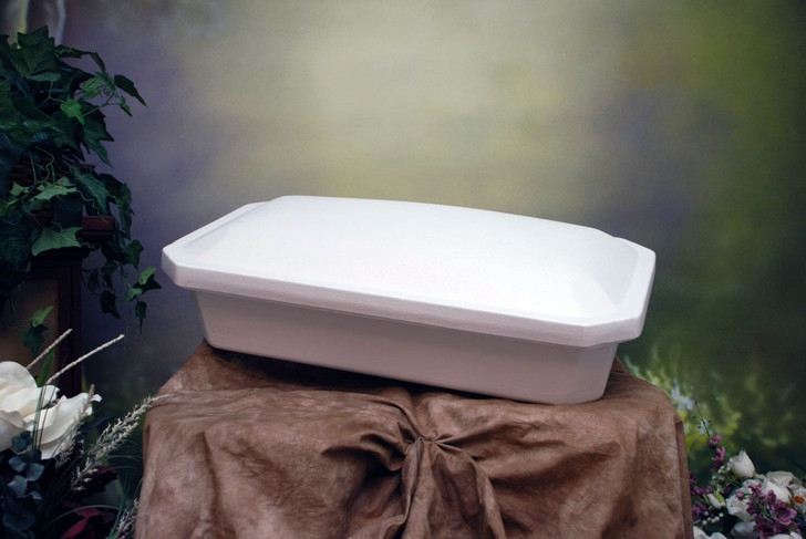 24 Inch White with Pink Standard Child Infant Casket