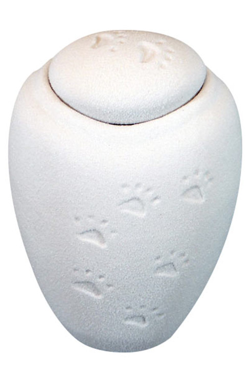 White Sand Biodegradable Paw Prints in the Sand Pet Cremation Urn