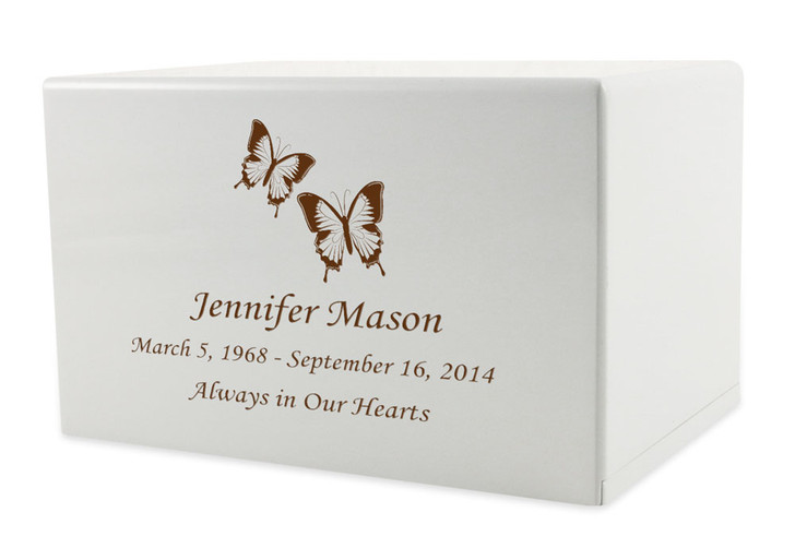 White Somerset MDF Wood Cremation Urn