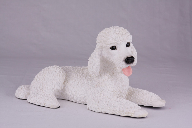 White Standard Poodle Hollow Figurine Urn - 2767