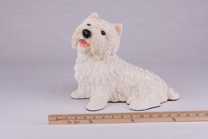 White West Highland Terrier Hollow Figurine Urn - 2787