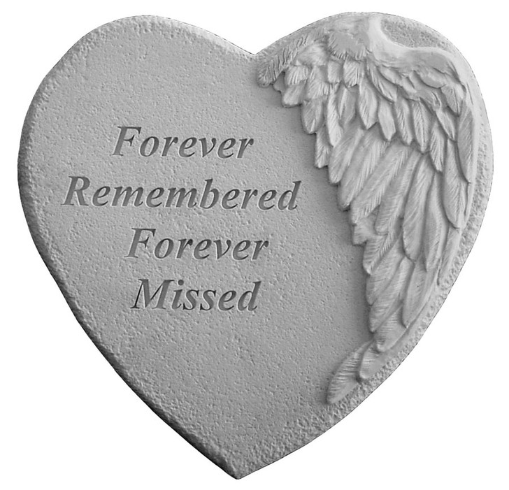 Winged Heart - Forever Remembered - Memorial Garden Stone