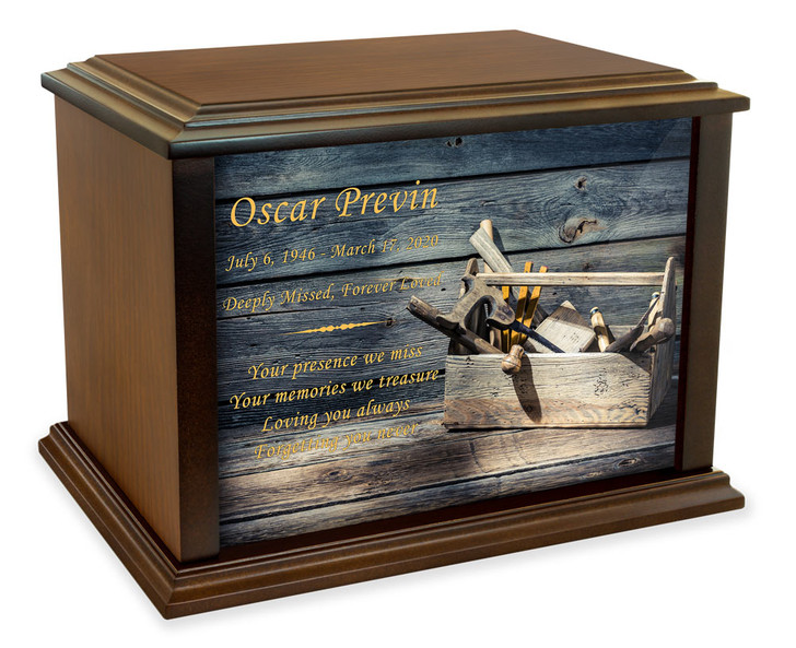 Woodworkers Tool Box Eternal Reflections Wood Cremation Urn