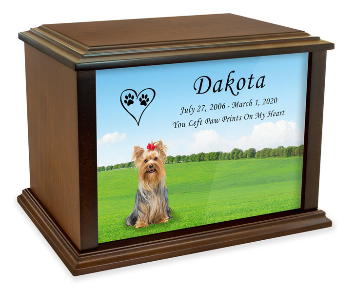 Yorkshire Terrier True Companion Dog Photo Pet Cremation Urn - 3 Sizes