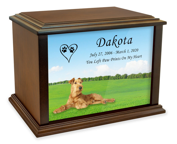 Irish Terrier True Companion Dog Photo Pet Cremation Urn