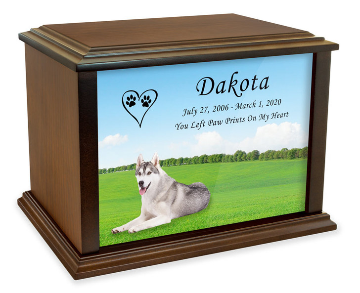 Siberian Husky True Companion Dog Photo Pet Cremation Urn - 3 Sizes