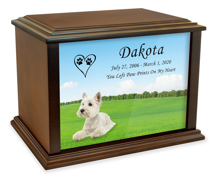 West Highland White Terrier True Companion Dog Photo Pet Cremation Urn - 3 Sizes