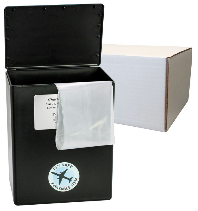 Airline Safe Temporary TSA Travel Cremation Urn with Engraved Name Plate