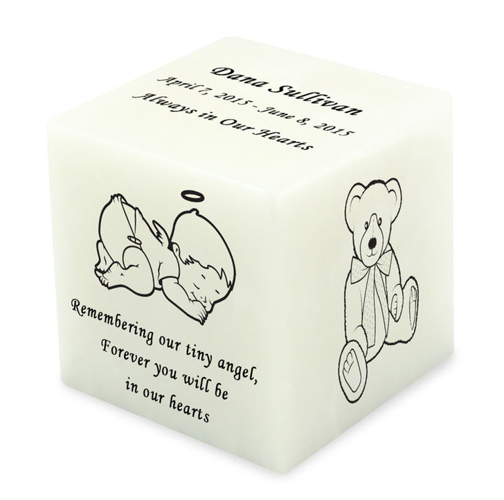 Angel Pearl Small Cube Infant Cremation Urn