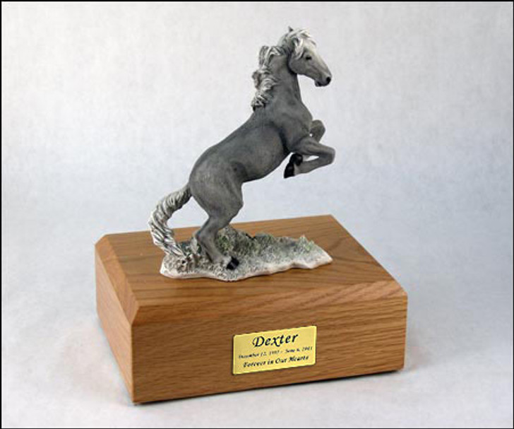 Gray Mustang Horse Urn