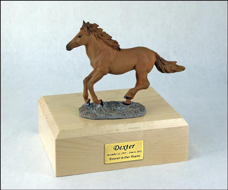 Chestnut Running Horse Cremation Urn