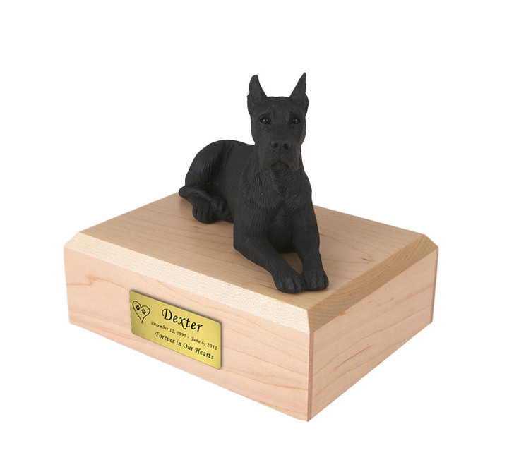 Black Great Dane Dog Urn - 1226