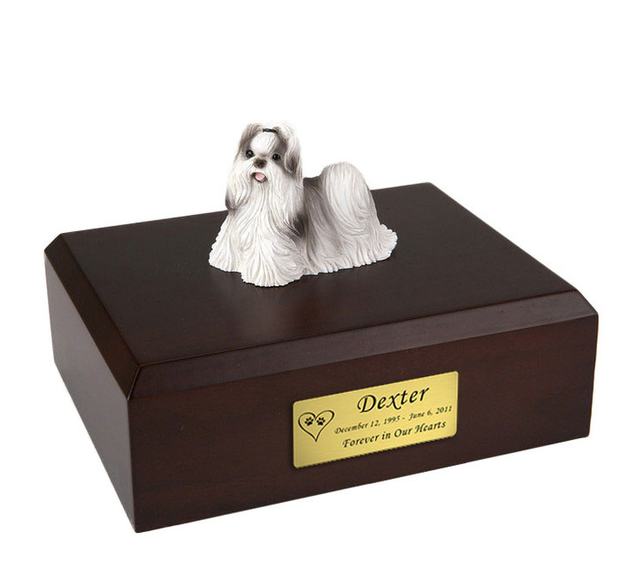 Black White Shih Tzu Dog Urn - 1916