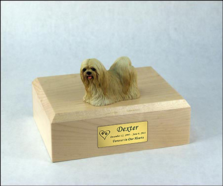 Blond Lhasa Apso Dog Figurine Pet Cremation Urn - 764
