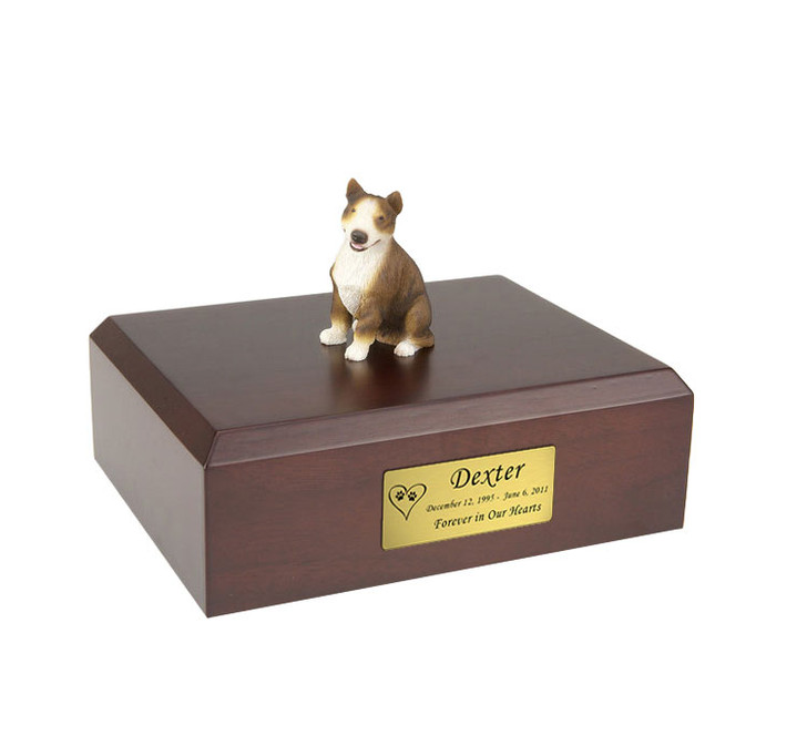 Brindle Bull Terrier Dog Figurine Pet Cremation Urn - 4004