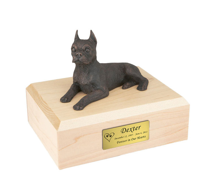 Bronze Boston Terrier Dog Figurine Pet Cremation Urn - 412