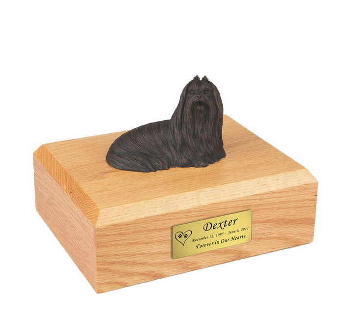 Bronze Lhasa Apso Dog Figurine Pet Cremation Urn - 442