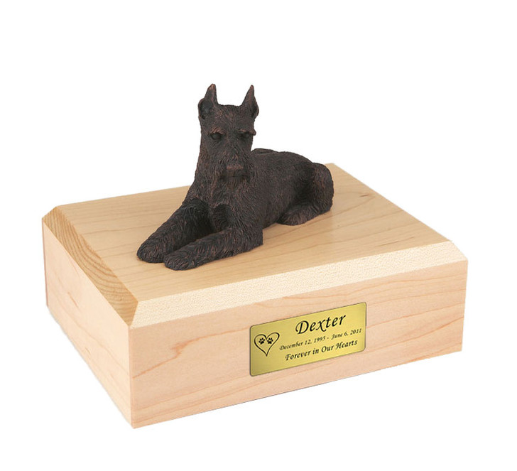 Bronze Schnauzer Dog Figurine Pet Cremation Urn - 455