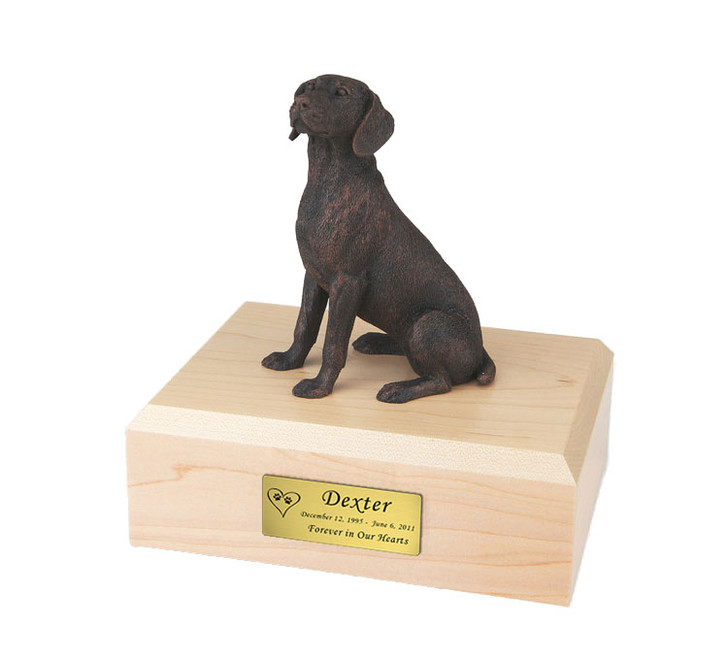 Bronze Weimaraner Dog Figurine Pet Cremation Urn - 462
