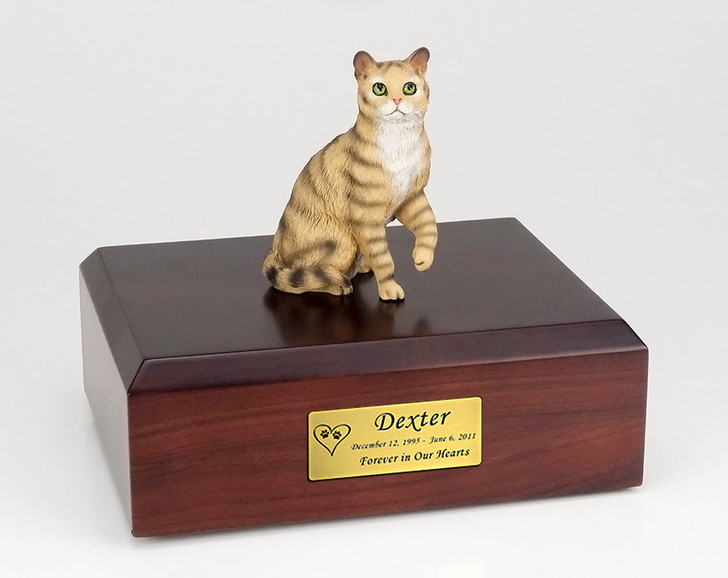Brown Tabby Cat Figurine Urn - 635