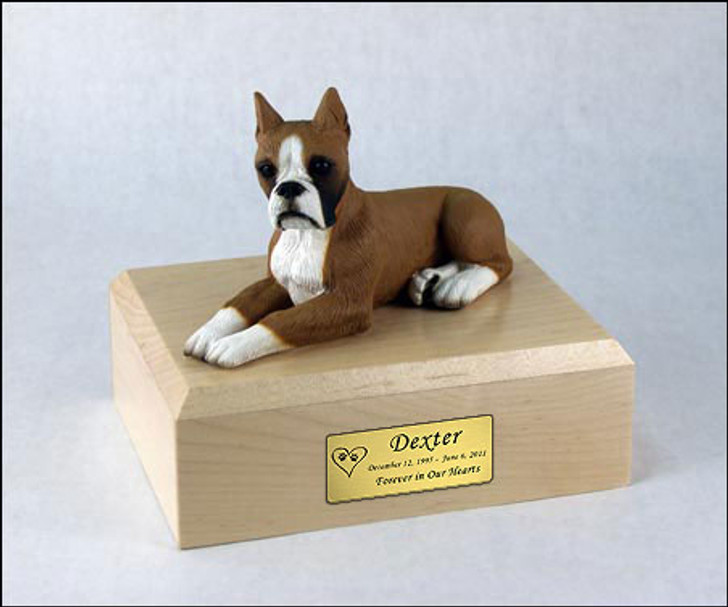 Fawn Boxer Dog Figurine Pet Cremation Urn - 1133